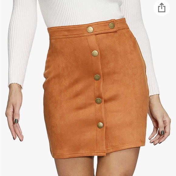 Rust colored mini skirt - Picture 4 of 5